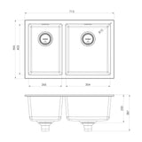 312-5102-80 - 5000 Series 1 And 3/4 Right Hand Bowl Quartz Sink Matte White