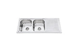 Athens 1180mm Double Bowl Single Drainer Kitchen Sink