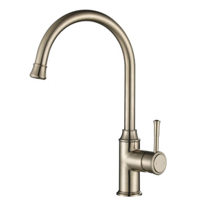 MON004BN Montpellier Gooseneck Sink Mixer Brushed Nickel