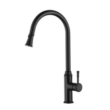 MON005BK Montpellier Gooseneck Pull Out Sink Mixer Matt Black