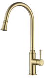 MON005BK Montpellier Gooseneck Pull Out Sink Mixer Brushed Bronze Brass