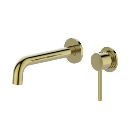 Monika Wall Basin Bath Mixer Set Brushed Gold