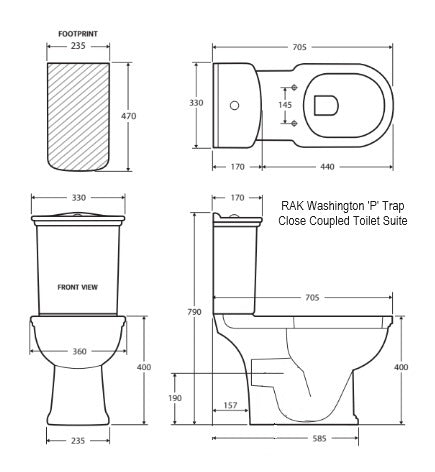 RAK Washington Close Coupled Toilet Suite – Timeless Bathroom Supplies