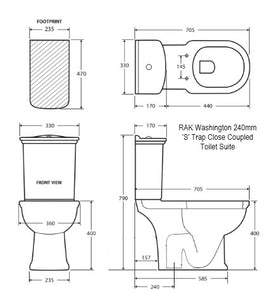 RAK Washington Close Coupled Toilet Suite