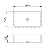 Newform Fluted Rectangle Vessel Concrete Basin