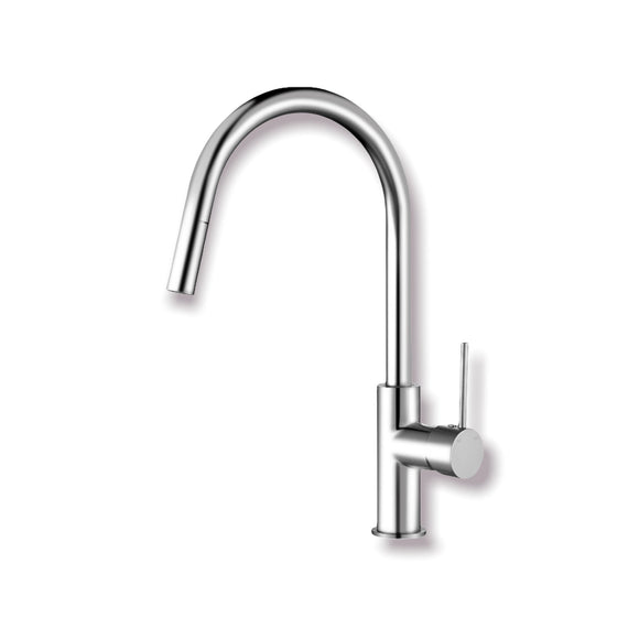 Clara Chrome Gooseneck Pull Out Sink Mixer - Timeless Bathroom Supplies