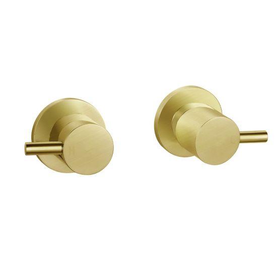Pentro Brushed Gold 1/4 Turn Wall Top Assemblies - Timeless Bathroom Supplies